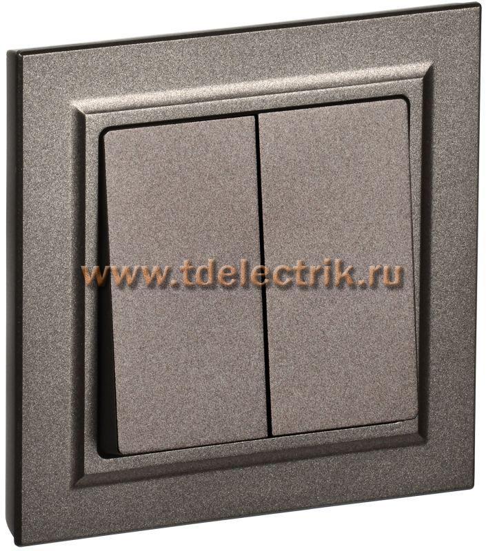 Фотография №1, BRITE Выключатель 2-кл. 10А в сб. ВСР10-2-0-БрТБ бр. IEK