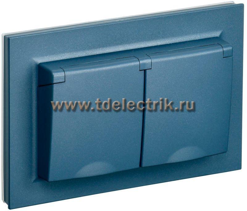 Фотография №1, BRITE Розетка 2-я с кр. 16А в сб IP44 РСбш12-3-44-БрМ мар. IEK