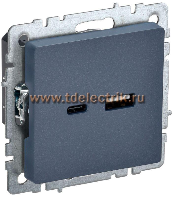 Фотография №1, BRITE Розетка USB A+C 18Вт РЮ11-1-БрМ мар. IEK