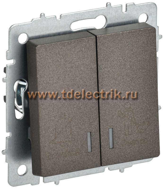 Фотография №1, BRITE Выключатель 2-кл. с инд. отел. 10А ВС10-2-9-БрТБ бр. IEK