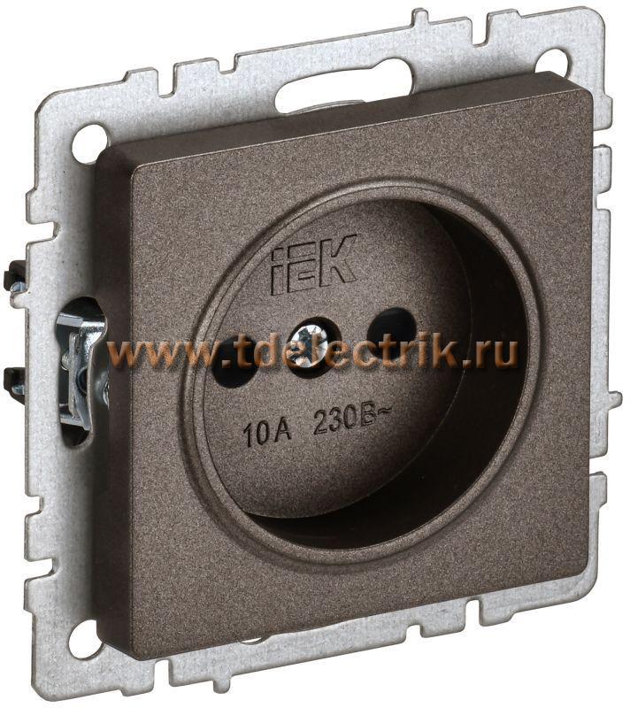 Фотография №1, BRITE Розетка без з/к с з/ш 10А РСш10-2-БрТБ бр. IEK