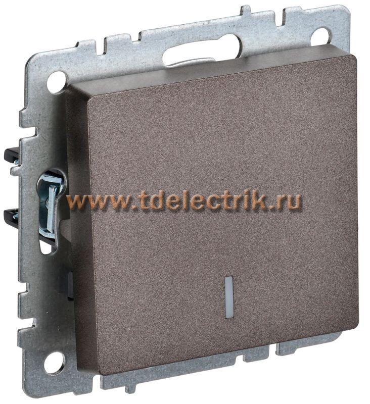 Фотография №1, BRITE Выключатель 1-кл. с инд. 10А ВС10-1-1-БрТБ бр. IEK