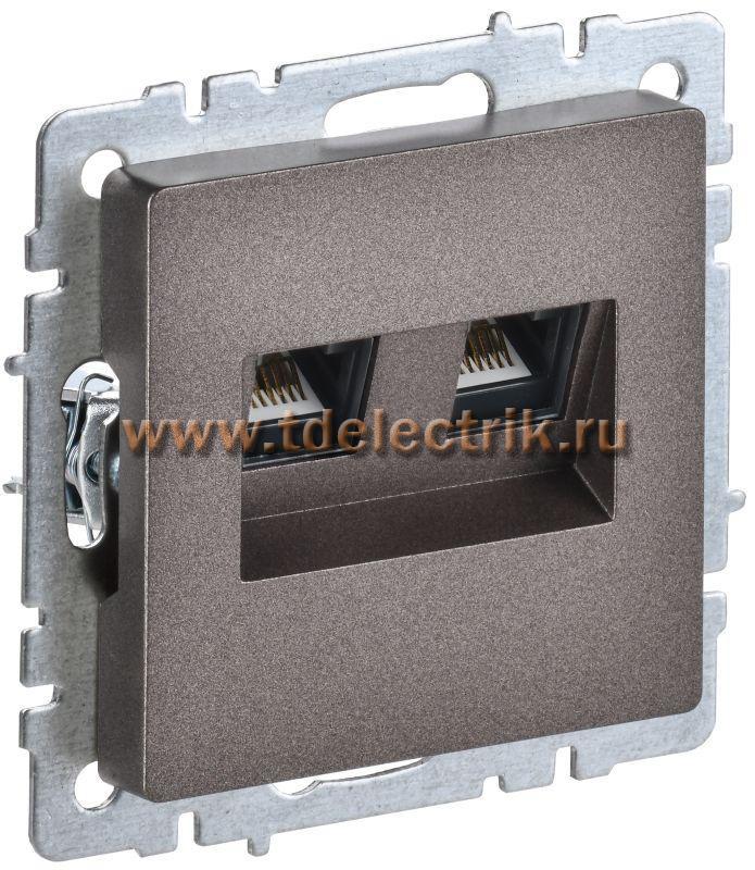 Фотография №1, BRITE Розетка двойная RJ11+RJ45 кат.5E РК/Т12-БрТБ бр. IEK