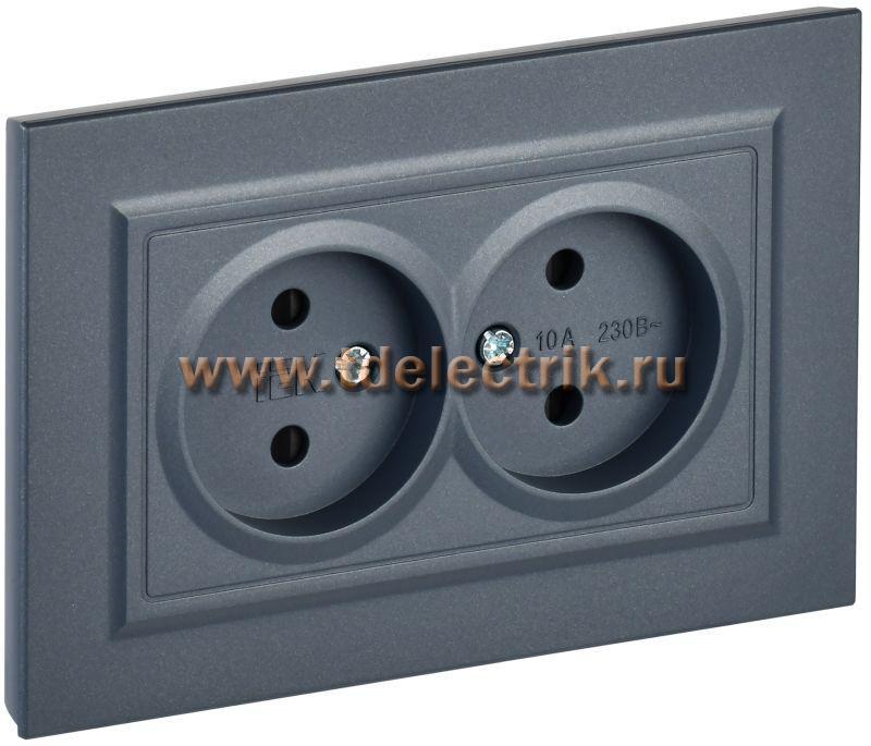 Фотография №1, BRITE Розетка 2-я без з/к с з/ш 10А в сб. РСш12-2-БрМ мар. IEK
