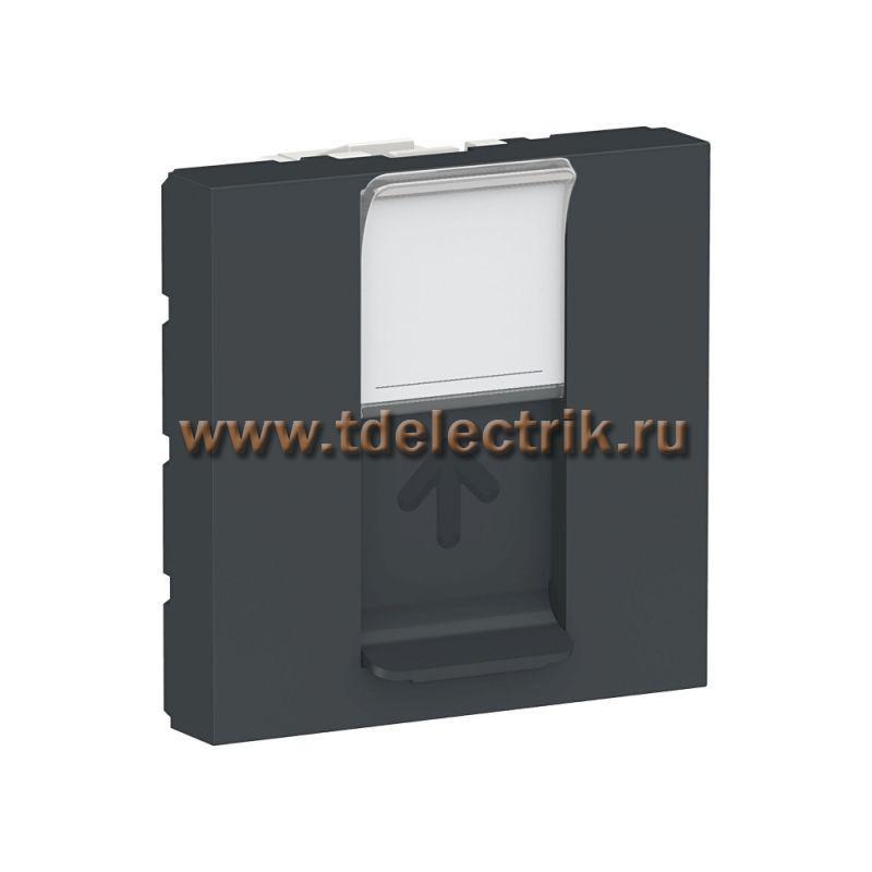 Фотография №1, UNICA MODULAR лиц.панель RJ45, одиночная, без коннектора, 2 модуля, антрацит