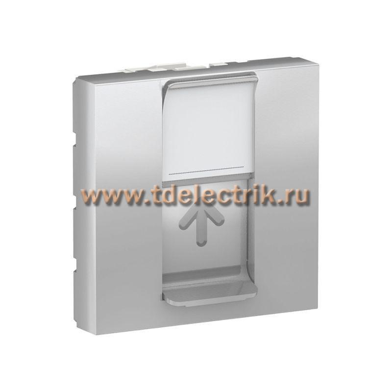 Фотография №1, UNICA MODULAR лиц.панель RJ45, одиночная, без коннектора, 2 модуля, алюминий