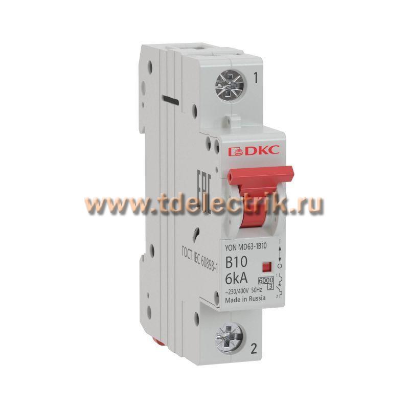 Фотография №1, Выключатель автоматический. модульный 1P 6А C 6kA YON MD63