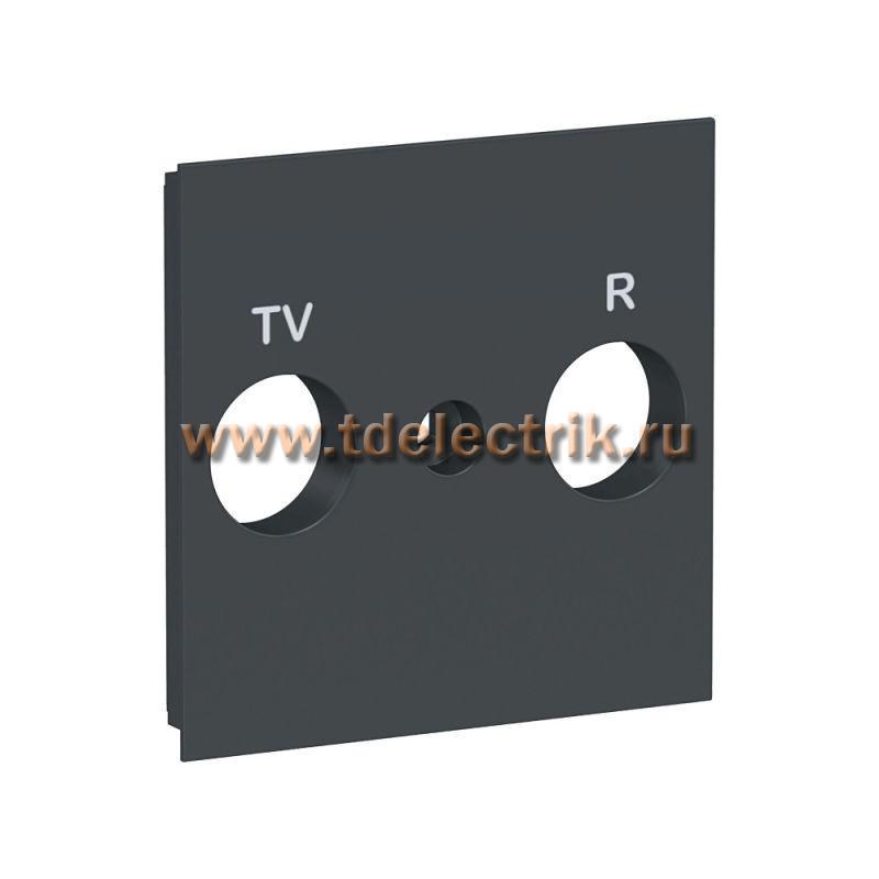 Фотография №1, UNICA NEW ЛИЦЕВАЯ ПАНЕЛЬ TV/FM розетки, антрацит