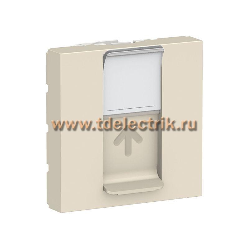 Фотография №1, UNICA MODULAR лиц.панель RJ45, одиночная, без коннектора, 2 модуля, бежевый