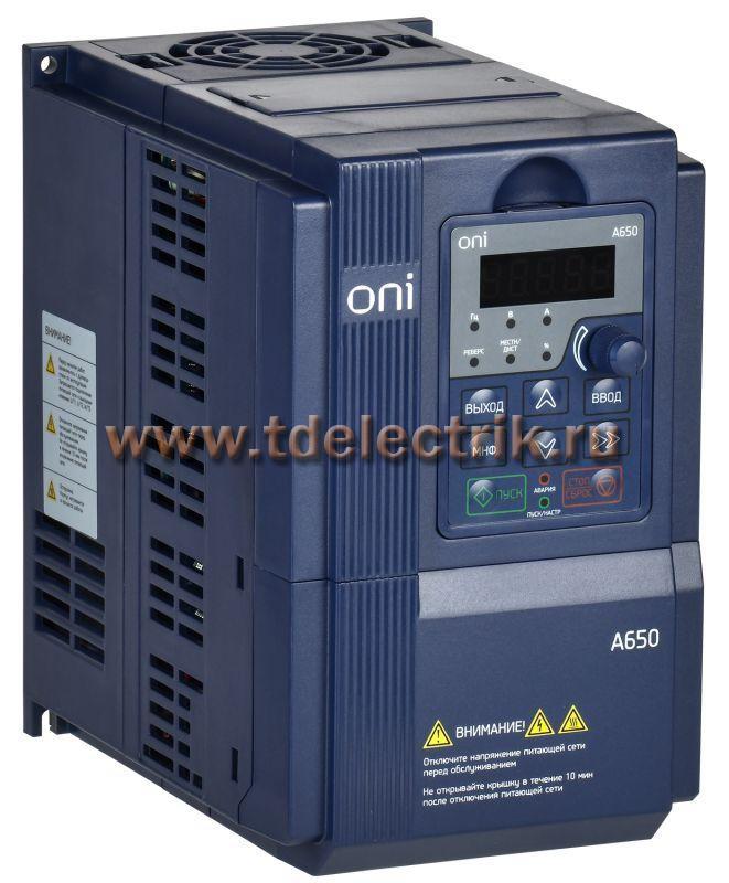 Фотография №1, Преобразователь частоты A650 380В 3Ф 3,7кВт 9,5А M ONI