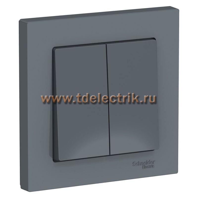 Фотография №1, ATLASDESIGN 2-клавишный Выключатель  сх.5  10АХ  в сборе  грифель