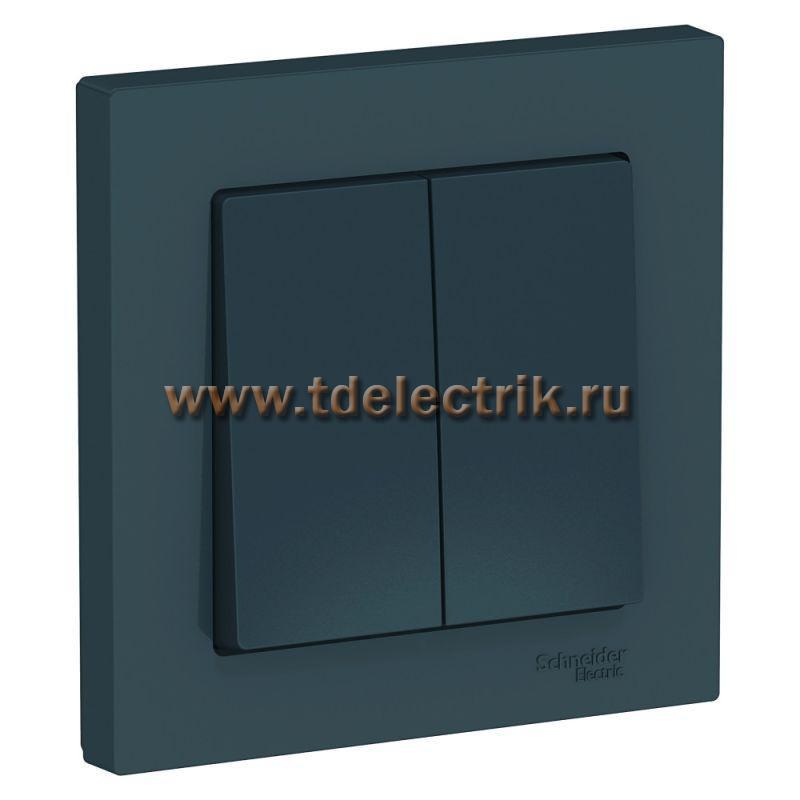 Фотография №1, ATLASDESIGN 2-клавишный Выключатель  сх.6  10АХ  в сборе  изумруд