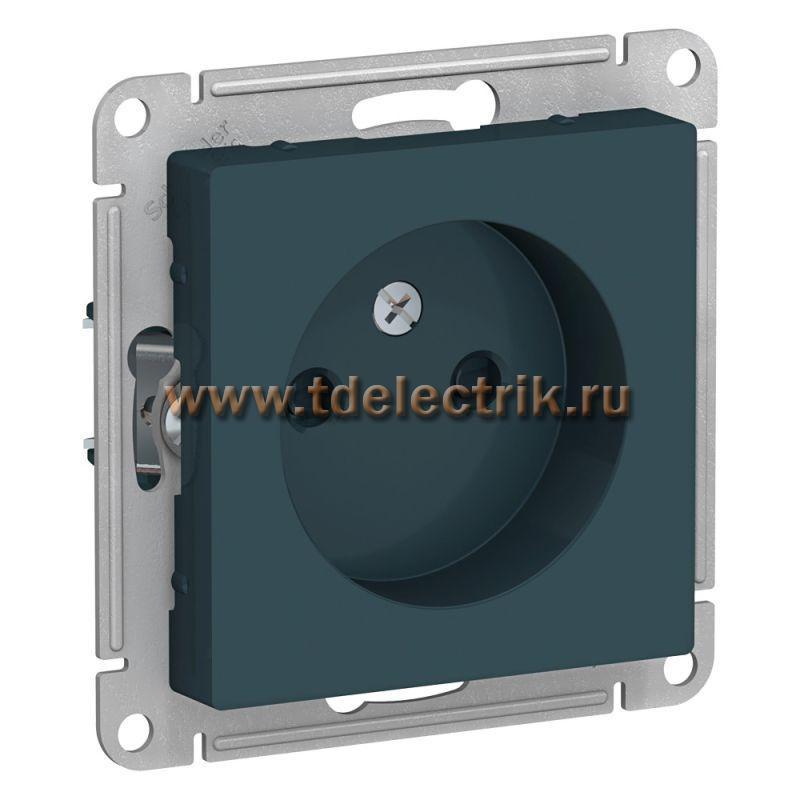 Фотография №1, ATLASDESIGN Розетка без заземления со шторками  16А  механизм  изумруд