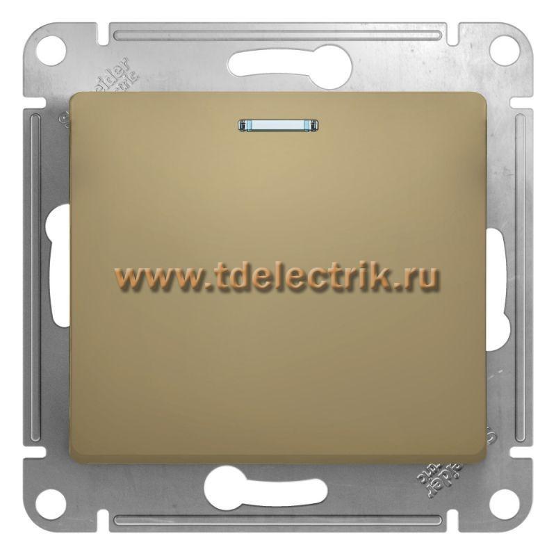 Фотография №1, GLOSSA 1-клавишный ПЕРЕКЛЮЧАТЕЛЬ с подсветкой сх.6а 10АХ механизам ТИТАН
