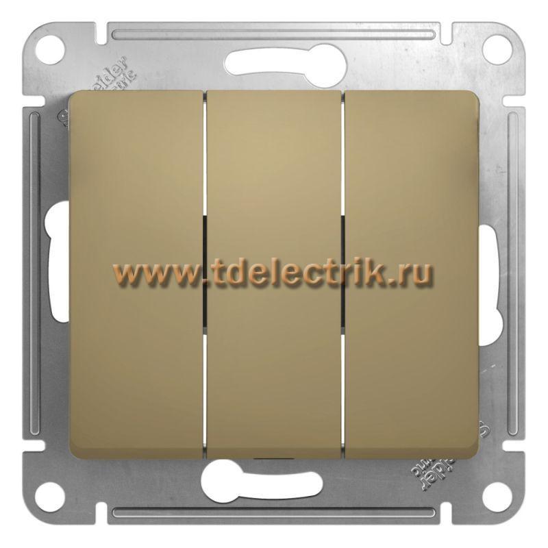 Фотография №1, GLOSSA 3-клавишный ВЫКЛЮЧАТЕЛЬ сх.1+1+1 10АХ механизм ТИТАН
