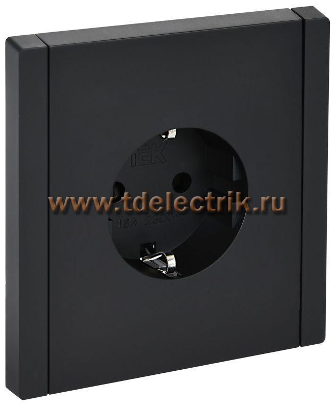 Фотография №1, FORTE&PIANO Розетка с з/к з/ш б/к 16А FP113 чер. IEK