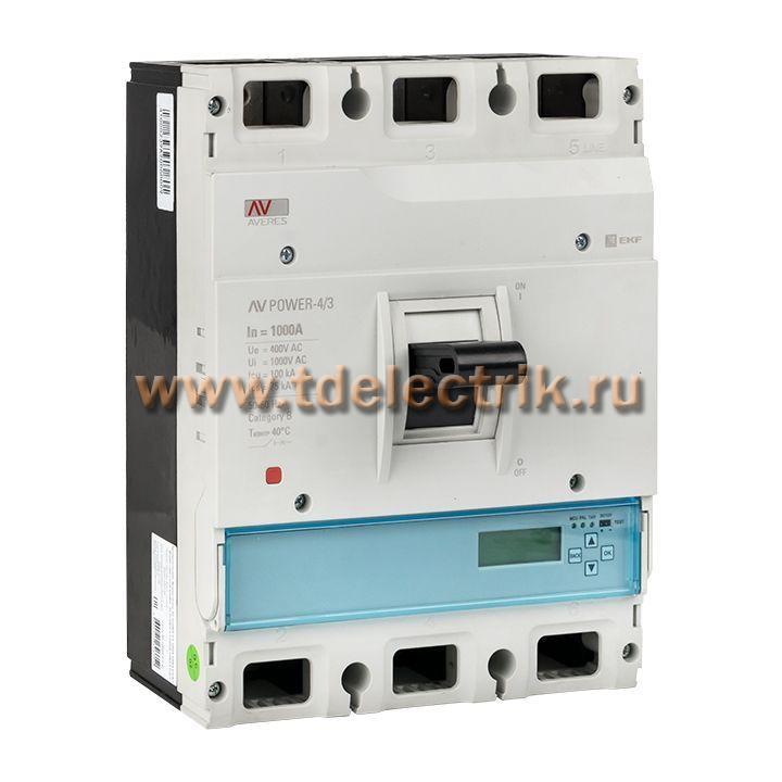 Фотография №1, Автоматический выключатель AV POWER-4/3 1000А 100kA ETU6.0 EKF AVERES