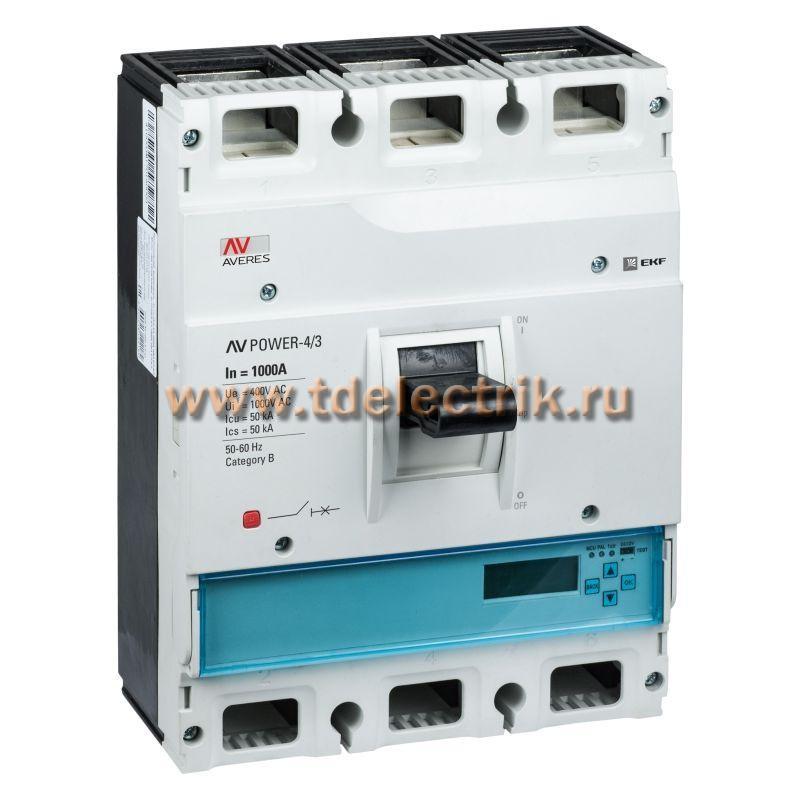 Фотография №1, Автоматический выключатель AV POWER-4/3 1000А 50kA ETU6.2