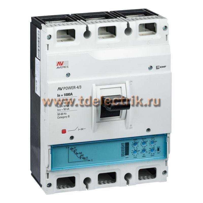 Фотография №1, Автоматический выключатель AV POWER-4/3 1000А 50kA ETU2.2