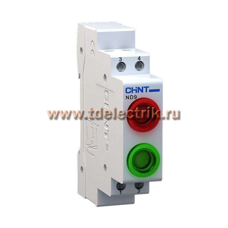 Фотография №1, Индикатор ND9-2/gg зеленый+зеленый, AC/DC230В (LED) (R)