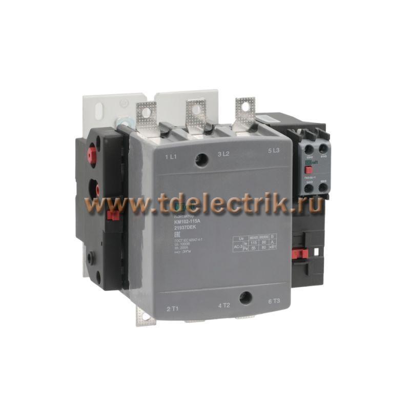 Фотография №1, Контактор 115А 220В АС3 АС4 1НО+1НЗ КМ-102