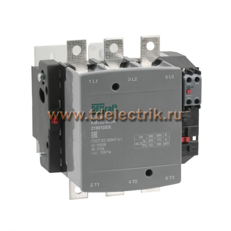 Фотография №1, Контактор 265А 220В АС3 АС4 1НО+1НЗ КМ-102