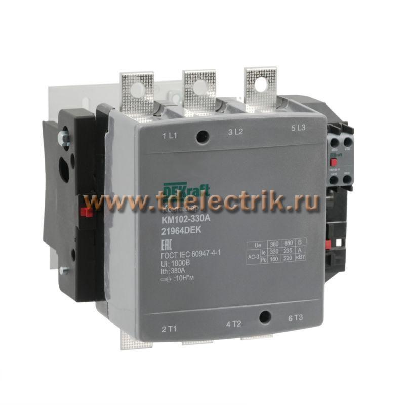 Фотография №1, Контактор 330А 220В АС3 АС4 1НО+1НЗ КМ-102