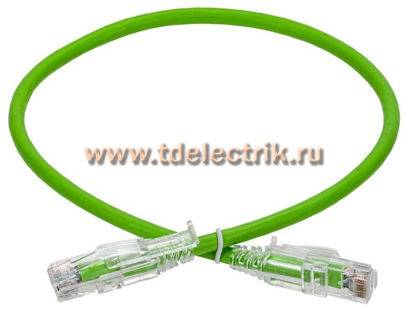 Фотография №1, Коммутационный шнур кат.6 UTP LSZH 0,5м standart с ленточным замком зеленый