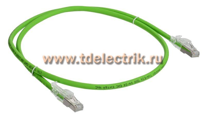 Фотография №1, Коммутационный шнур кат.6A S/FTP LSZH 3м standart с ленточным замком зеленый