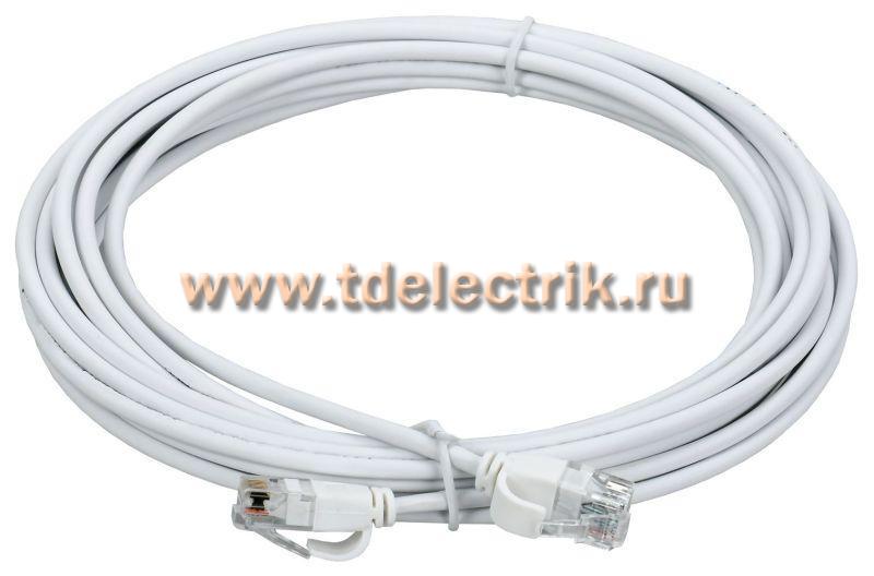 Фотография №1, Коммутационный шнур (патч-корд) кат.5E UTP LSZH 3м slim колпачок с язычком белый