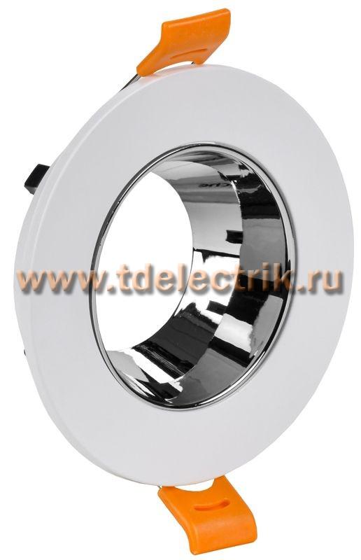 Фотография №1, Светильник 4106 встр. поворотн. GU10 белый/хром пласт. IEK