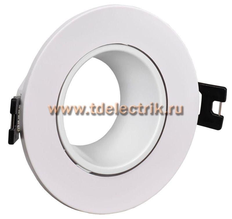Фотография №1, Светильник 4104 встраиваемый MR16 круг пласт. белый IEK