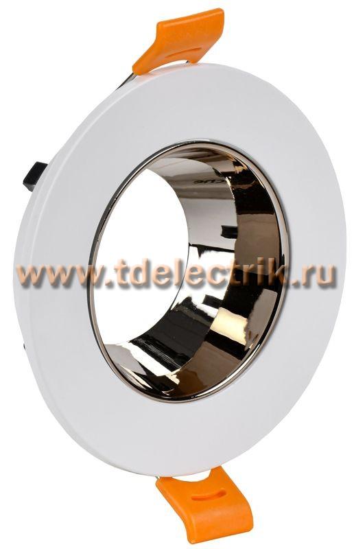 Фотография №1, Светильник 4106 встр. поворотн. GU10 белый/шокол. пласт. IEK