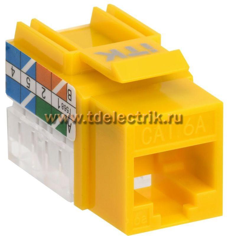 Фотография №1, Модуль Keystone Jack кат.6A UTP 110 IDC 90град жёлтый