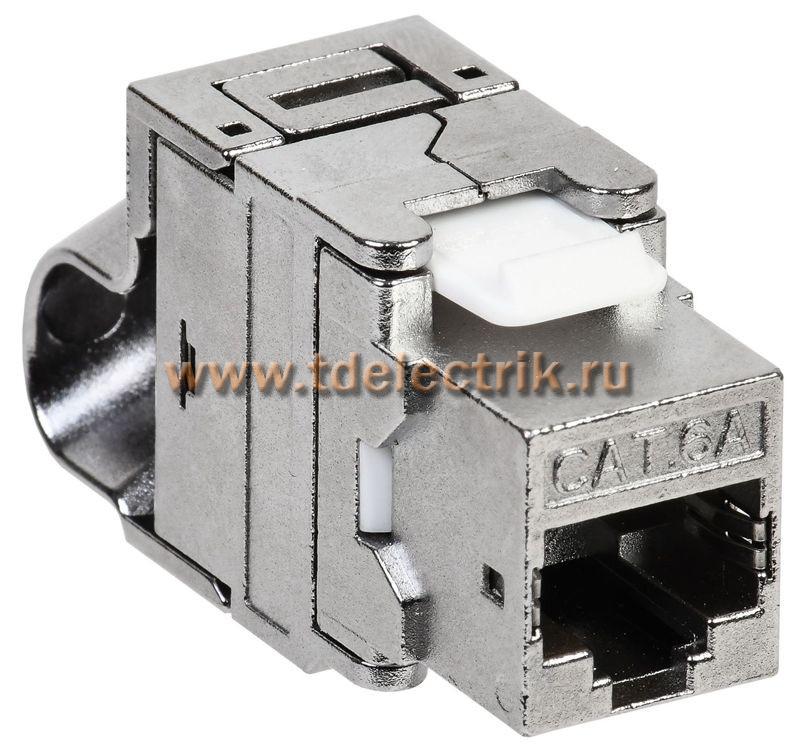 Фотография №1, Модуль Keystone Jack кат.6A STP без инструментальная заделка угловой 90град отвод кабеля