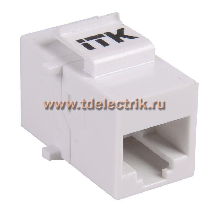 Фотография №1, Проходной адаптер кат.5E UTP, RJ45-RJ45 (8P8C), тип Keystone Jack, белый