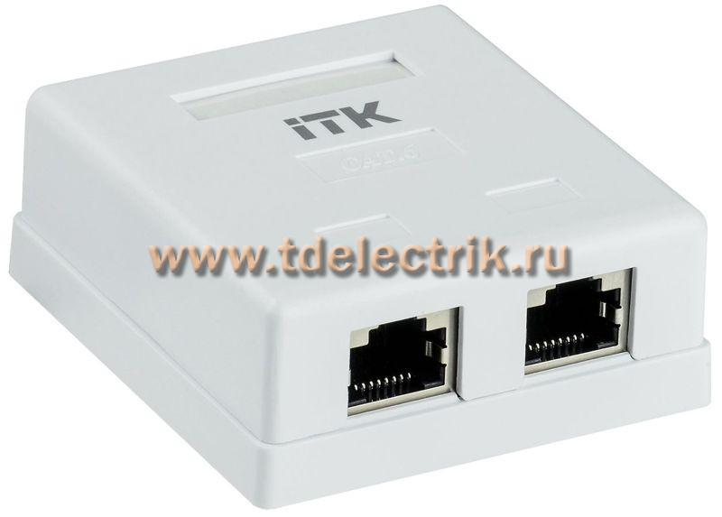 Фотография №1, Настенная информационная розетка RJ45 категория 6 FTP 2-порта