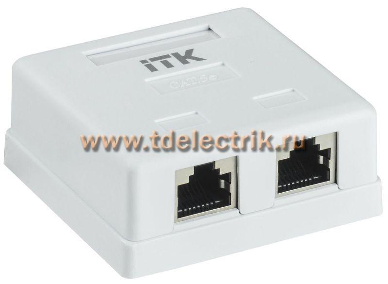 Фотография №1, Настенная информационная розетка RJ45 категория 5e FTP 2-порта