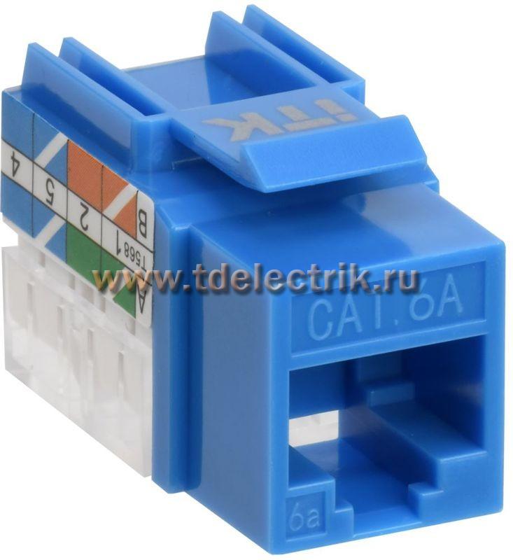 Фотография №1, Модуль Keystone Jack кат.6A UTP 110 IDC 90град синий