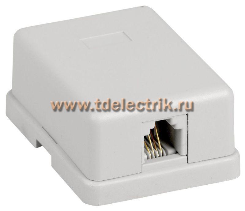Фотография №1, Настенная розетка RJ12 6P4C, кат.3, UTP, 1-порт, белая