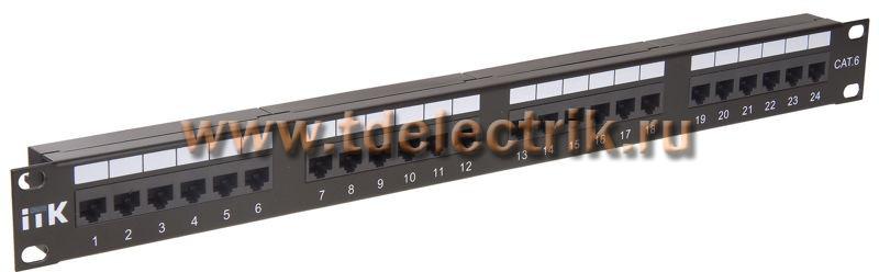 Фотография №1, 1U патч-панель кат.6 UTP, 24 порта (IDC Dual), с кабельным органайзером
