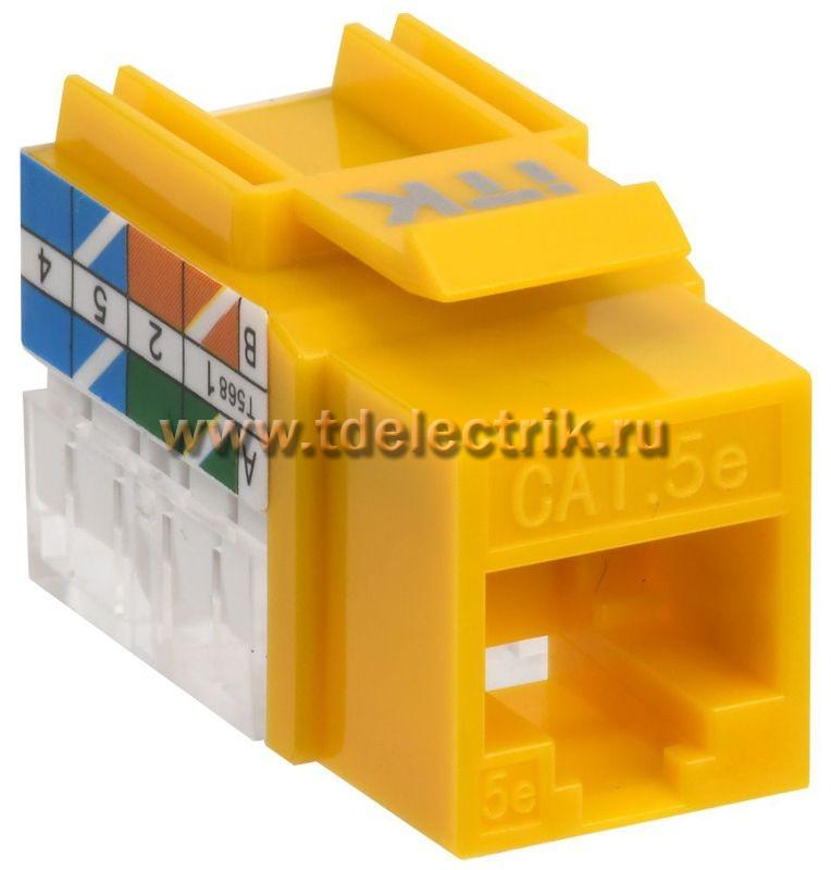 Фотография №1, Модуль Keystone Jack кат.5E UTP 110 IDC 90град жёлтый