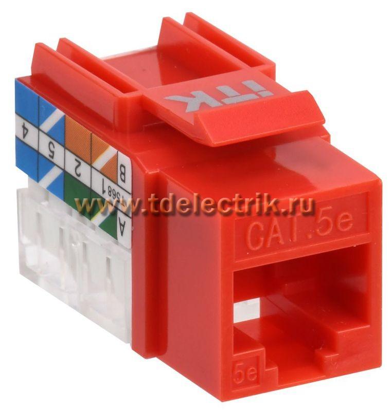 Фотография №1, Модуль Keystone Jack кат.5E UTP 110 IDC 90град красный