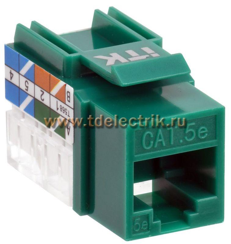 Фотография №1, Модуль Keystone Jack кат.5E UTP 110 IDC 90град зелёный
