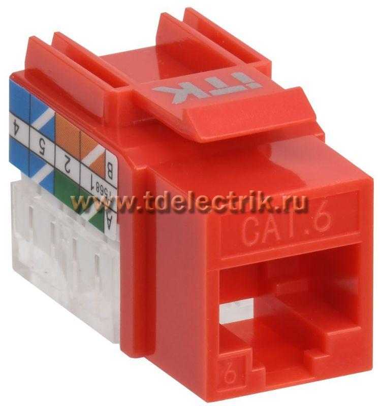 Фотография №1, Модуль Keystone Jack кат.6 UTP 110 IDC 90град красный