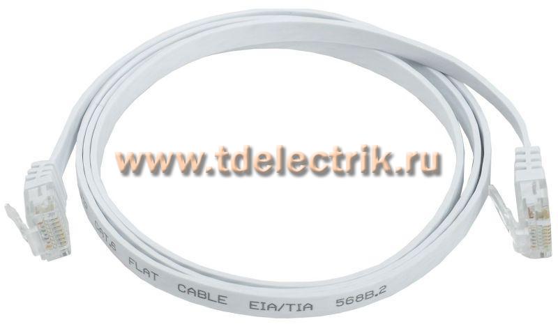 Фотография №1, Коммутационный шнур плоский (патч-корд) кат.6 UTP 3м белый