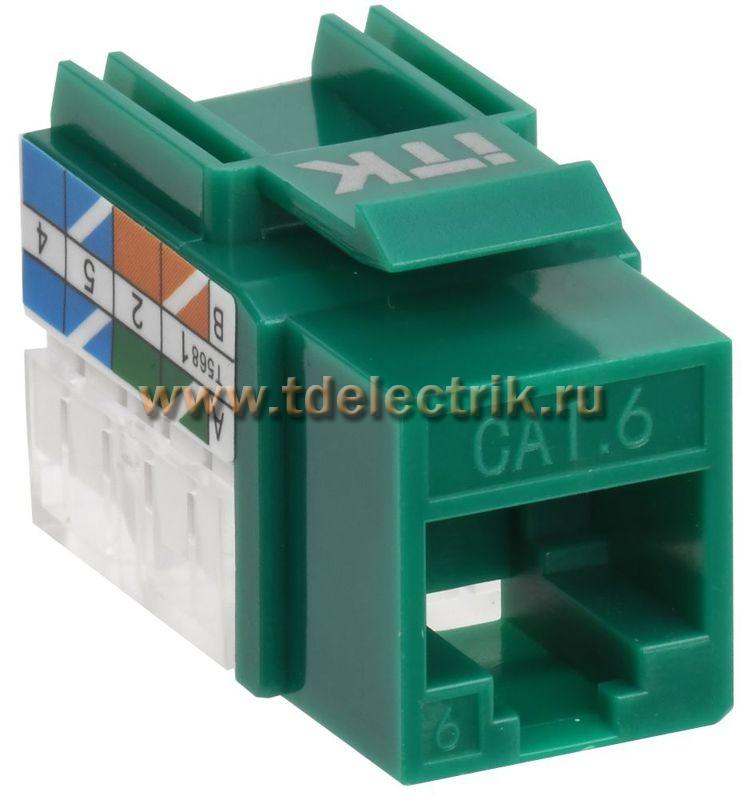 Фотография №1, Модуль Keystone Jack кат.6 UTP 110 IDC 90град зелёный