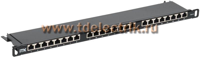 Фотография №1, 0,5U патч-панель кат. 5e STP 24 порта экранированная Dual IDC высокой плотности