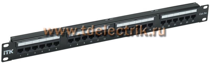 Фотография №1, 1U патч-панель кат. 5е UTP 24 порта Dual IDC слайд лейбл