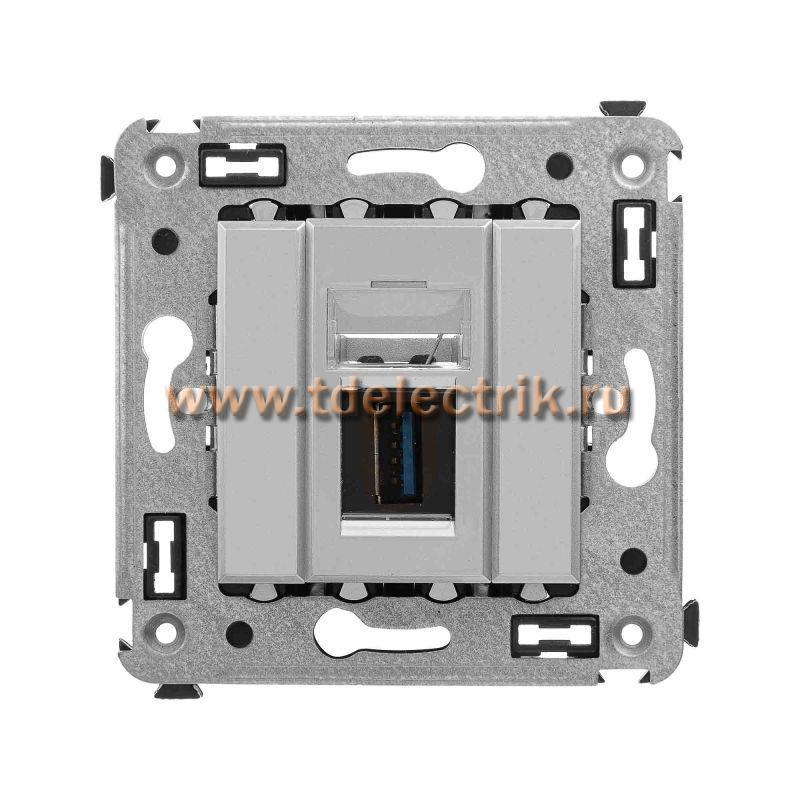 Фотография №1, USB 3.0 розетка одинарная в стену, тип А-А, 